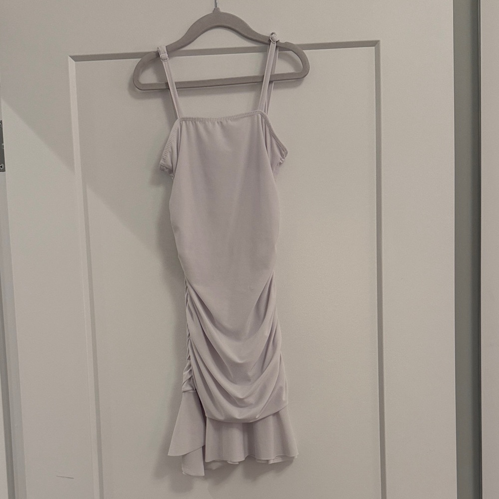 Cheryl Creations Girls White Ruched Midi Dress